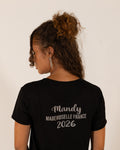 T-shirt Noir Pailletée Argent
