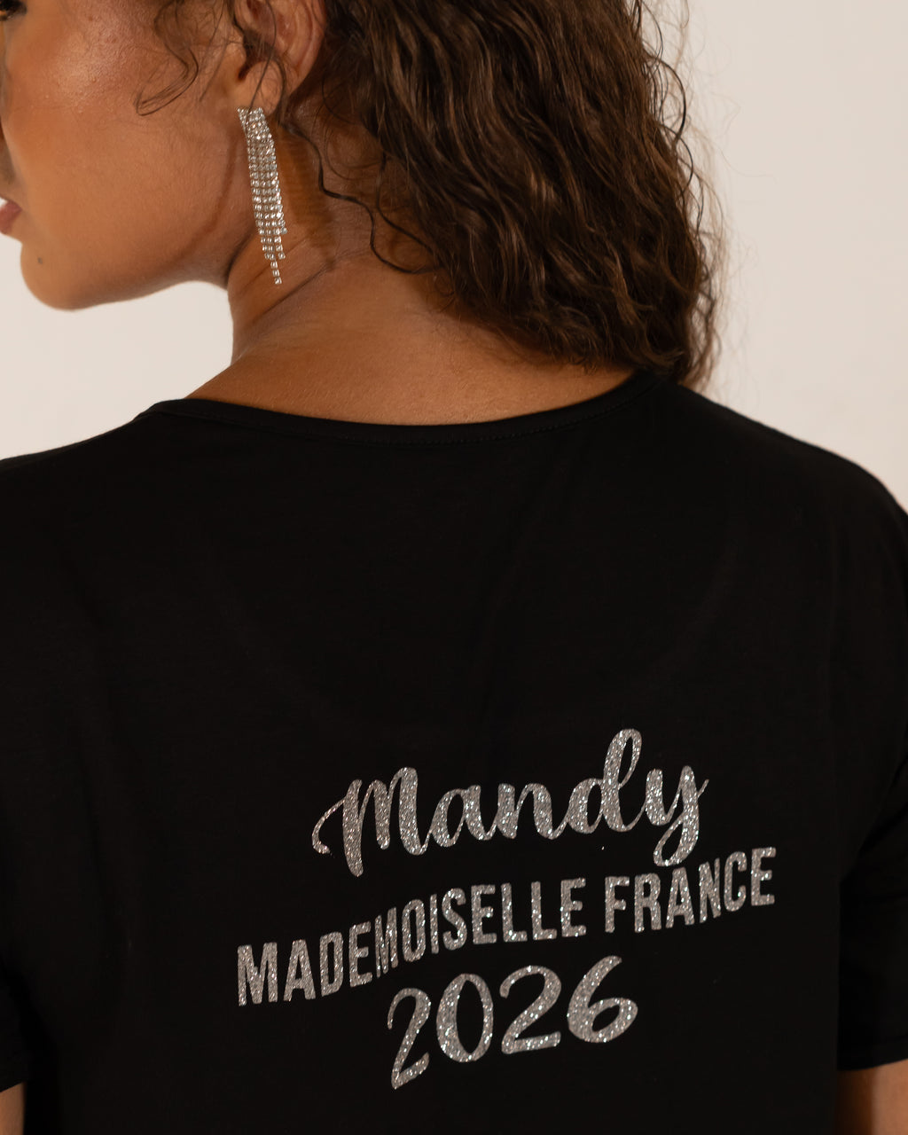 T-shirt Noir Pailletée Doré